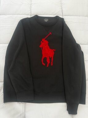 Polo by Ralph Lauren Black Crewneck with Red Pony